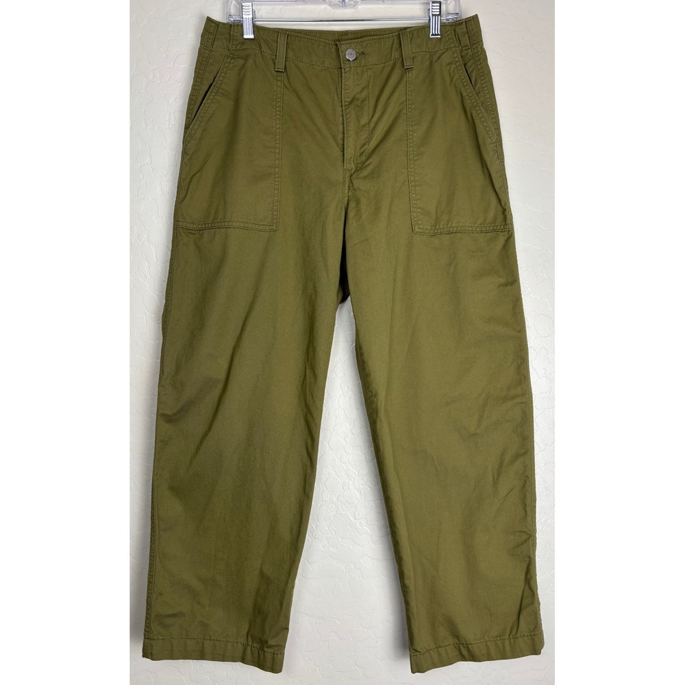 Levis 94 Baggy Pants Womens 31 Olive Green High Rise Wide Leg 2819